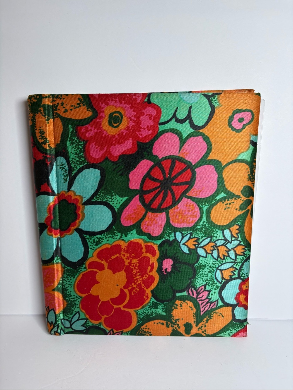 Vintage 1970s Hippie Photo Album Retro Groovy Floral Colorful Pattern Print MCM
